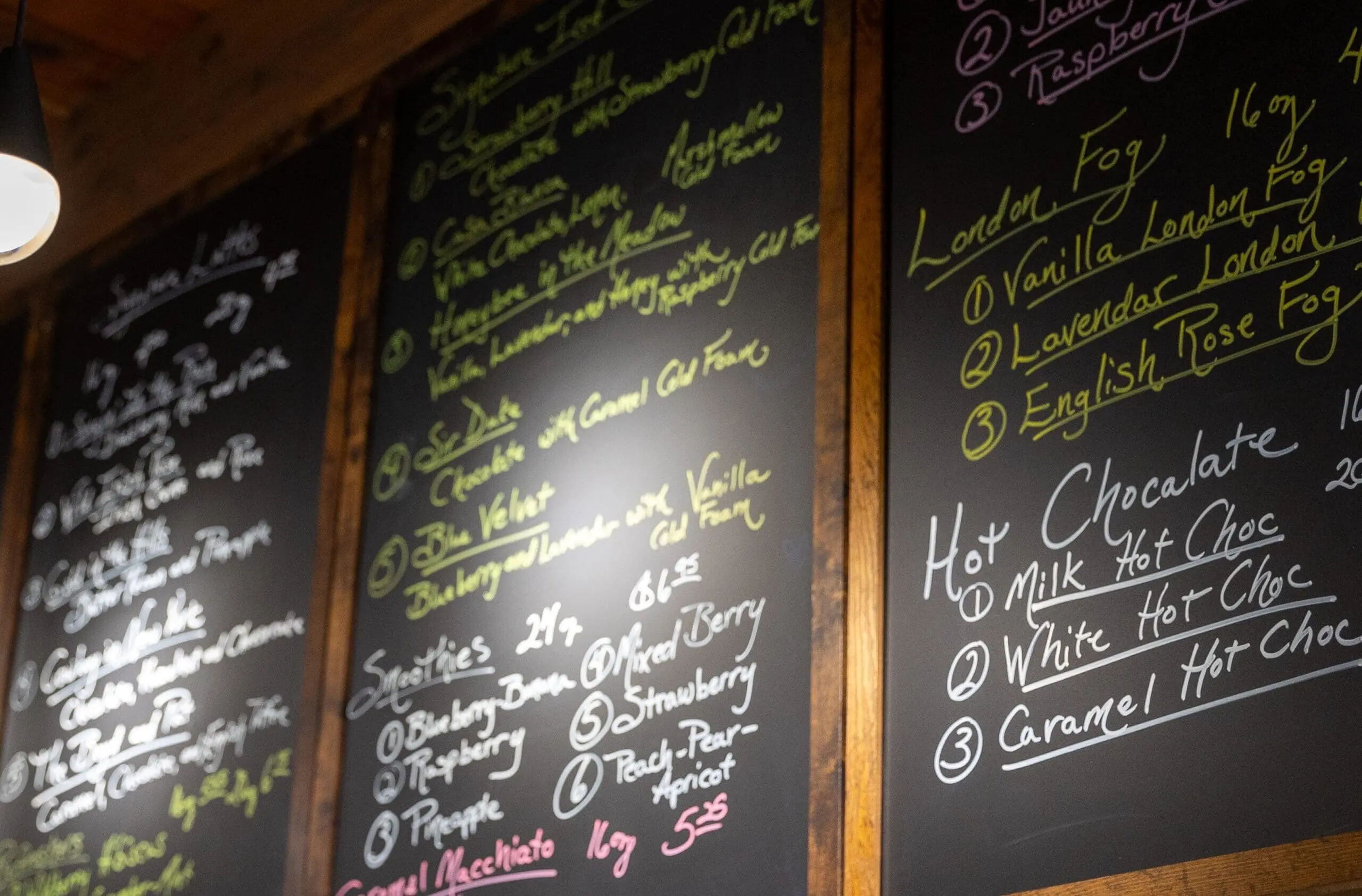 Coffee menu at MC Coffee House in Rapid City